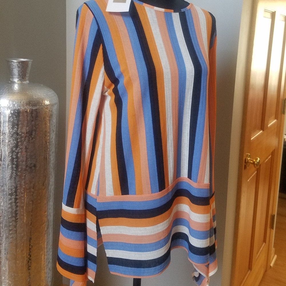 Zara Multicolored Striped Long-sleeved Blouse